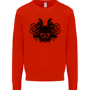 Motocross Face Kids Sweatshirt Jumper Bright Red