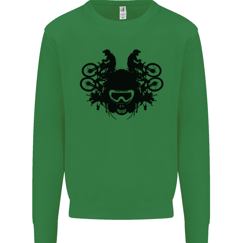 Motocross Face Kids Sweatshirt Jumper Irish Green