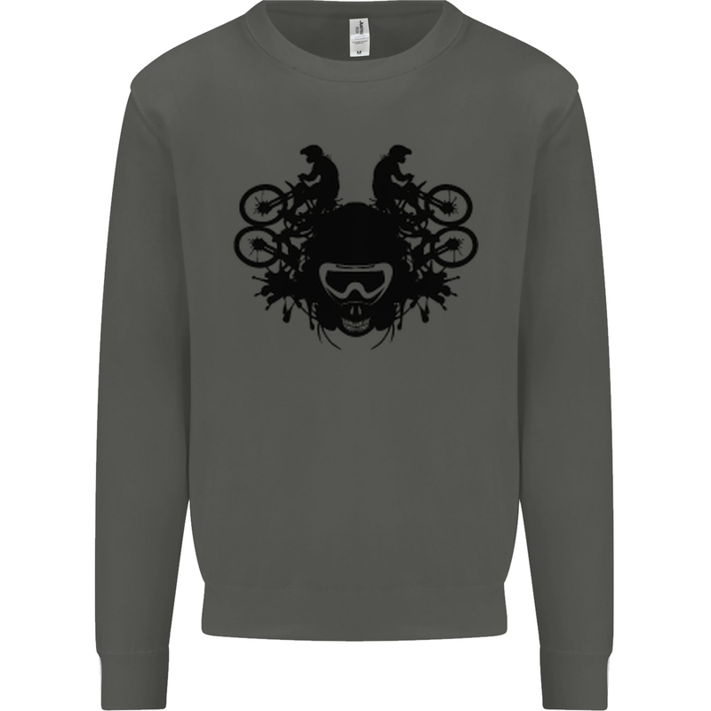 Motocross Face Kids Sweatshirt Jumper Storm Grey