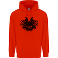 Motocross Face Mens 80% Cotton Hoodie Bright Red