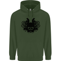 Motocross Face Mens 80% Cotton Hoodie Forest Green