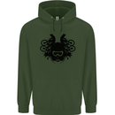 Motocross Face Mens 80% Cotton Hoodie Forest Green