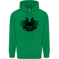 Motocross Face Mens 80% Cotton Hoodie Irish Green