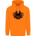 Motocross Face Mens 80% Cotton Hoodie Orange