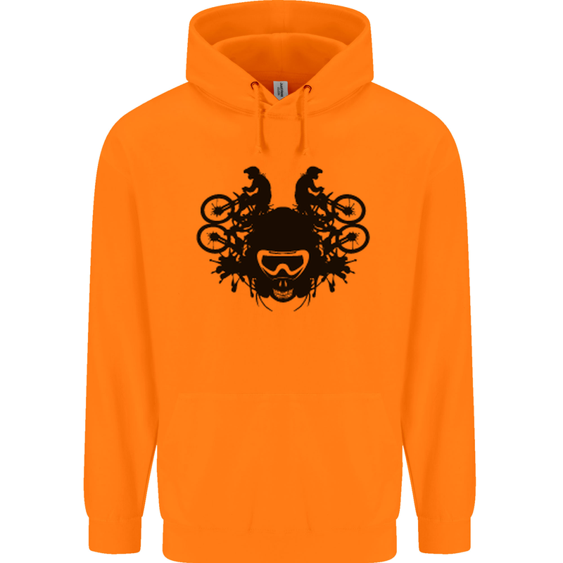 Motocross Face Mens 80% Cotton Hoodie Orange