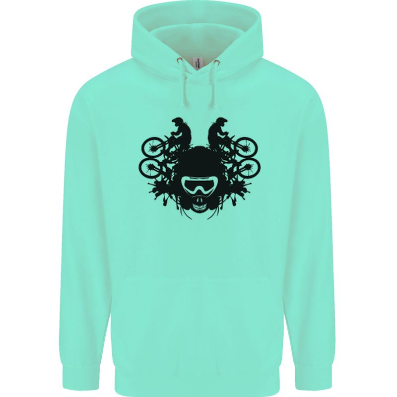 Motocross Face Mens 80% Cotton Hoodie Peppermint