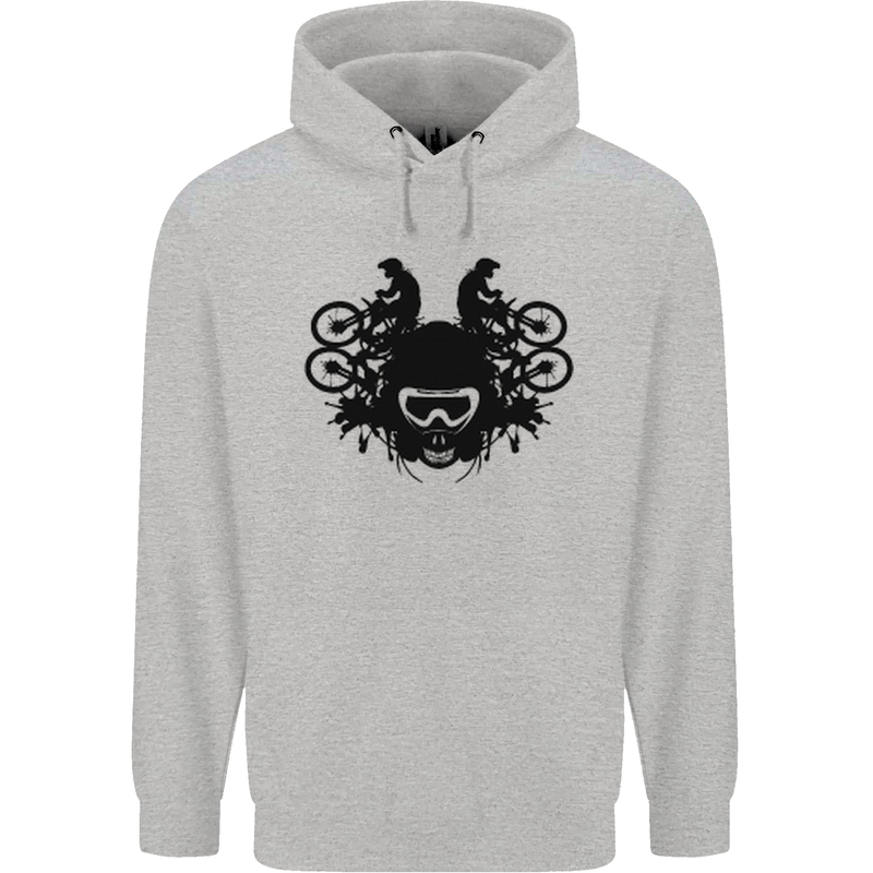 Motocross Face Mens 80% Cotton Hoodie Sports Grey