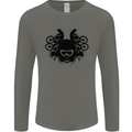 Motocross Face Mens Long Sleeve T-Shirt Charcoal
