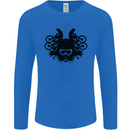 Motocross Face Mens Long Sleeve T-Shirt Royal Blue