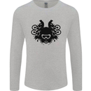 Motocross Face Mens Long Sleeve T-Shirt Sports Grey