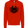 Motocross Face Mens Sweatshirt Jumper Bright Red