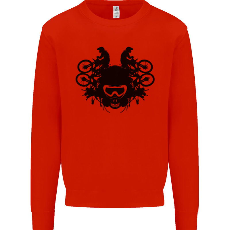 Motocross Face Mens Sweatshirt Jumper Bright Red