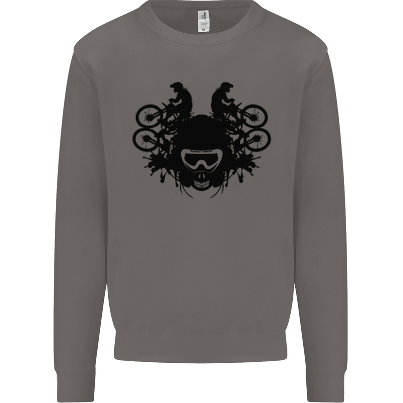 Motocross Face Mens Sweatshirt Jumper Charcoal