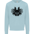 Motocross Face Mens Sweatshirt Jumper Light Blue