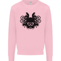 Motocross Face Mens Sweatshirt Jumper Light Pink