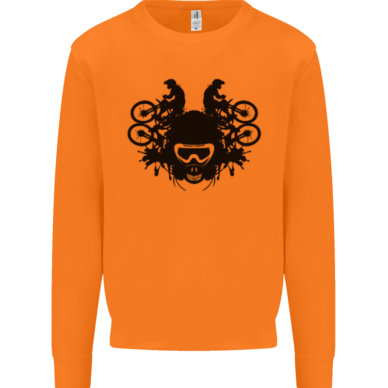 Motocross Face Mens Sweatshirt Jumper Orange