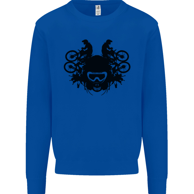 Motocross Face Mens Sweatshirt Jumper Royal Blue