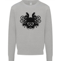 Motocross Face Mens Sweatshirt Jumper Sports Grey