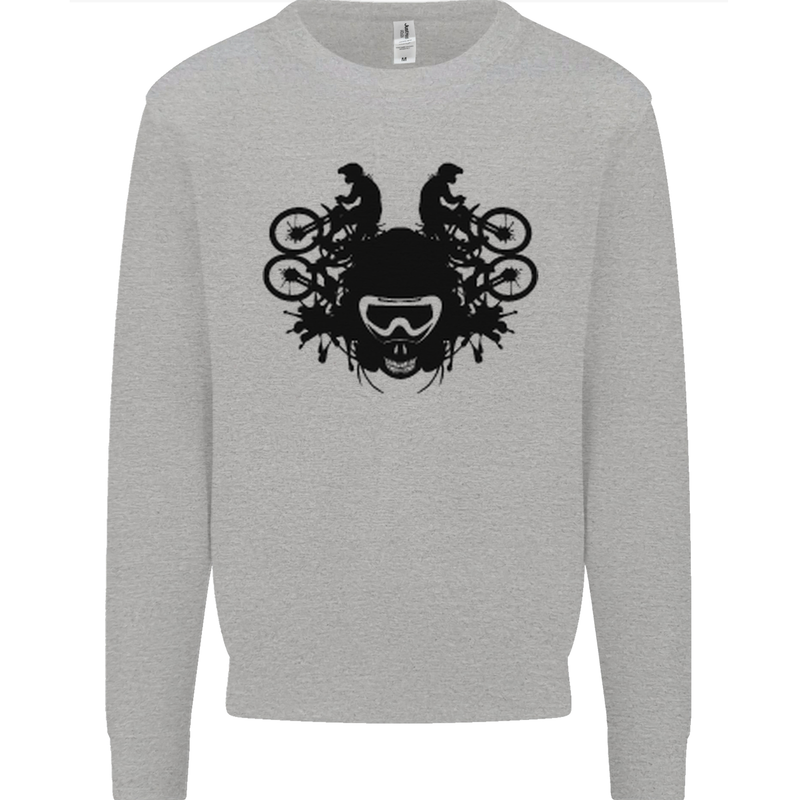 Motocross Face Mens Sweatshirt Jumper Sports Grey