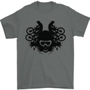 Motocross Face Mens T-Shirt Cotton Gildan Charcoal