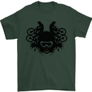 Motocross Face Mens T-Shirt Cotton Gildan Forest Green