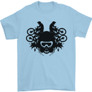 Motocross Face Mens T-Shirt Cotton Gildan Light Blue