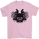 Motocross Face Mens T-Shirt Cotton Gildan Light Pink