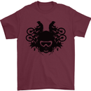 Motocross Face Mens T-Shirt Cotton Gildan Maroon