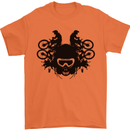 Motocross Face Mens T-Shirt Cotton Gildan Orange