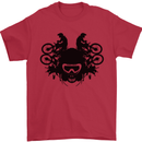 Motocross Face Mens T-Shirt Cotton Gildan Red