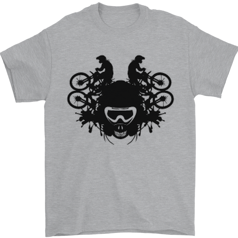 Motocross Face Mens T-Shirt Cotton Gildan Sports Grey