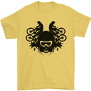 Motocross Face Mens T-Shirt Cotton Gildan Yellow