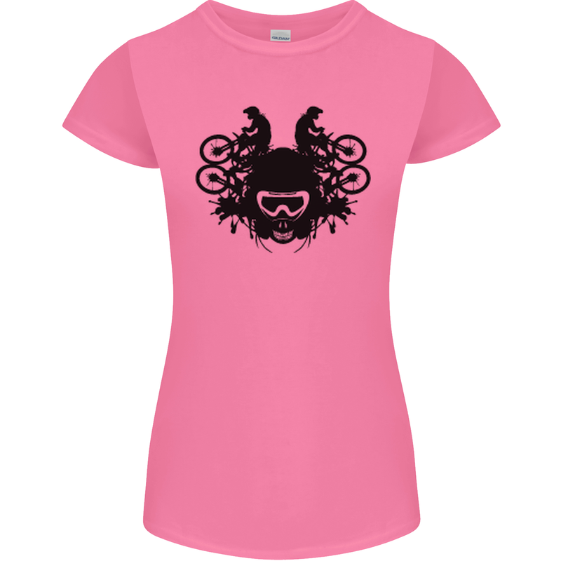 Motocross Face Womens Petite Cut T-Shirt Azalea