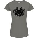 Motocross Face Womens Petite Cut T-Shirt Charcoal