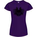 Motocross Face Womens Petite Cut T-Shirt Purple