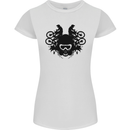 Motocross Face Womens Petite Cut T-Shirt White