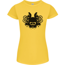 Motocross Face Womens Petite Cut T-Shirt Yellow