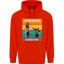Motocross Father & Son Father's Day Childrens Kids Hoodie Bright Red