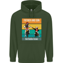 Motocross Father & Son Father's Day Childrens Kids Hoodie Forest Green