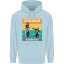 Motocross Father & Son Father's Day Childrens Kids Hoodie Light Blue