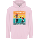 Motocross Father & Son Father's Day Childrens Kids Hoodie Light Pink