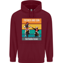 Motocross Father & Son Father's Day Childrens Kids Hoodie Maroon