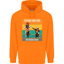 Motocross Father & Son Father's Day Childrens Kids Hoodie Orange