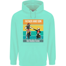 Motocross Father & Son Father's Day Childrens Kids Hoodie Peppermint