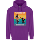 Motocross Father & Son Father's Day Childrens Kids Hoodie Purple