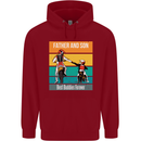 Motocross Father & Son Father's Day Childrens Kids Hoodie Red