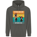 Motocross Father & Son Father's Day Childrens Kids Hoodie Storm Grey