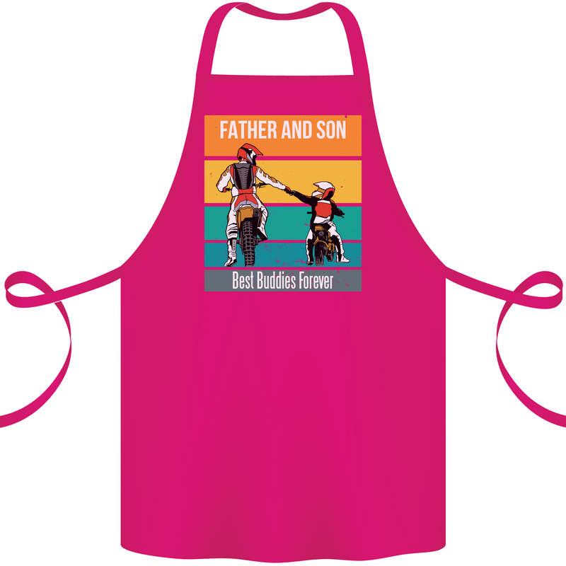 Motocross Father & Son Father's Day Cotton Apron 100% Organic Pink