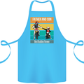 Motocross Father & Son Father's Day Cotton Apron 100% Organic Turquoise