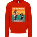 Motocross Father & Son Father's Day Kids Sweatshirt Jumper Bright Red